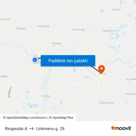 Ringaudai A to Linkmenu g. 28 map
