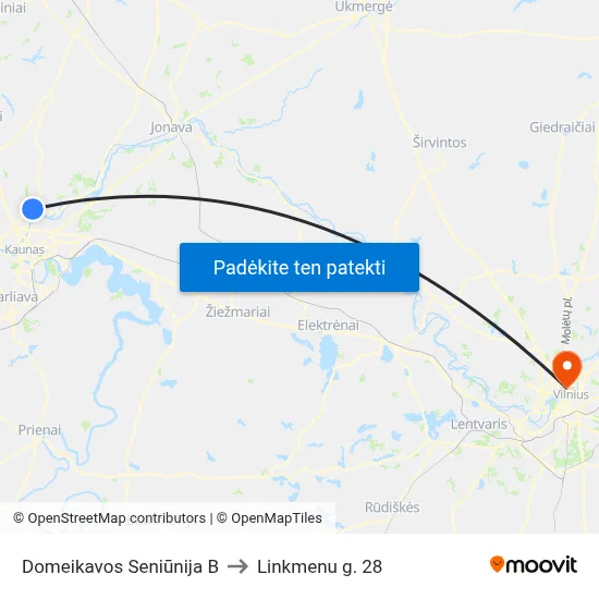Domeikavos Seniūnija B to Linkmenu g. 28 map