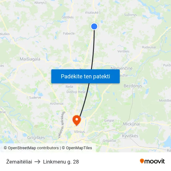 Žemaitėliai to Linkmenu g. 28 map