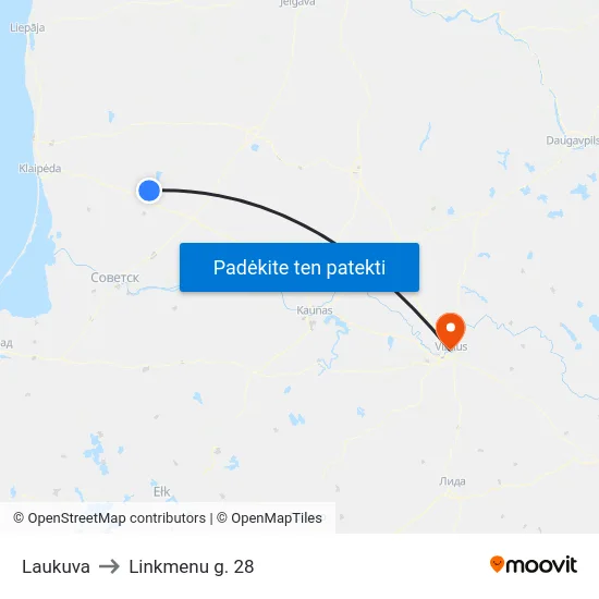 Laukuva to Linkmenu g. 28 map