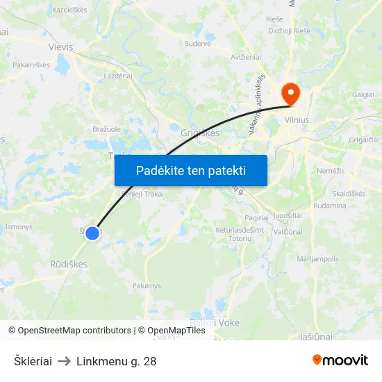 Šklėriai to Linkmenu g. 28 map