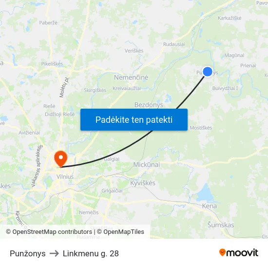 Punžonys to Linkmenu g. 28 map