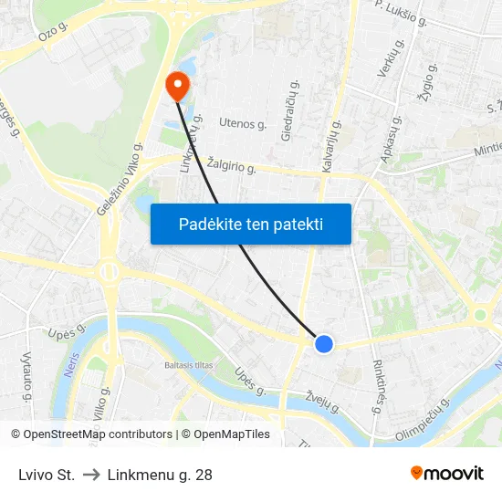 Lvivo St. to Linkmenu g. 28 map