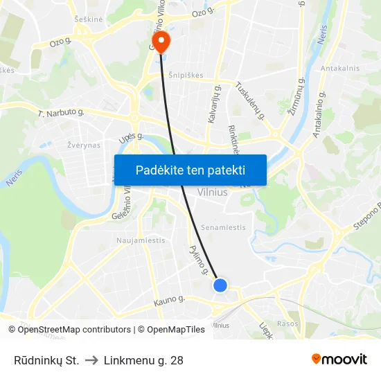 Rūdninkų St. to Linkmenu g. 28 map