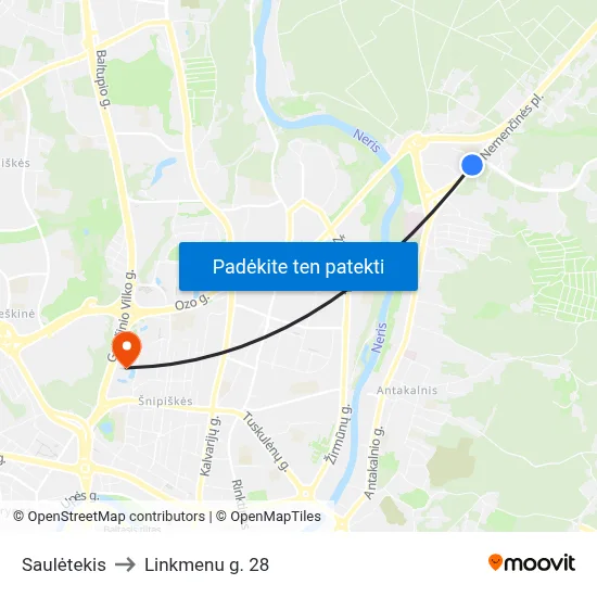 Saulėtekis to Linkmenu g. 28 map