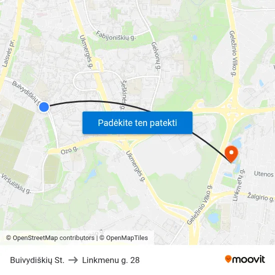 Buivydiškių St. to Linkmenu g. 28 map