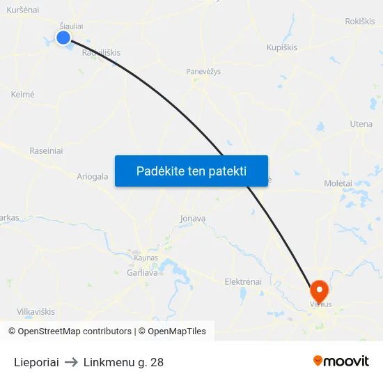 Lieporiai to Linkmenu g. 28 map