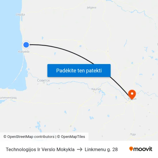 Technologijos Ir Verslo Mokykla to Linkmenu g. 28 map