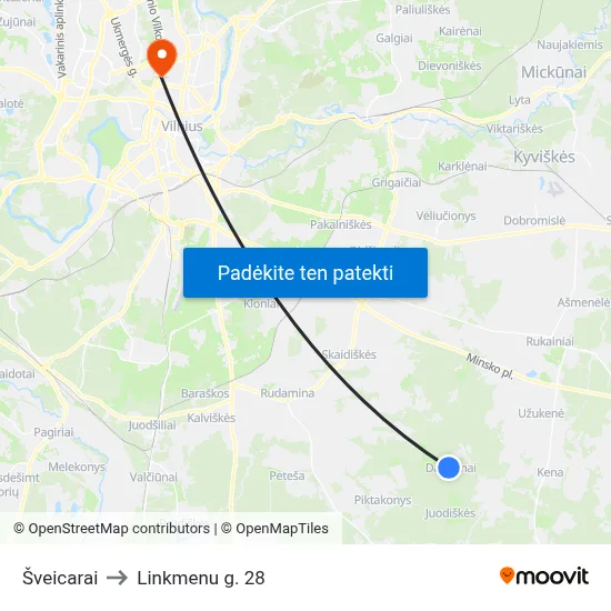 Šveicarai to Linkmenu g. 28 map