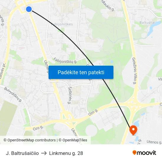J. Baltrušaičiio to Linkmenu g. 28 map
