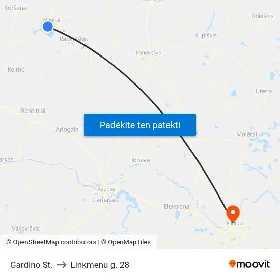 Gardino St. to Linkmenu g. 28 map