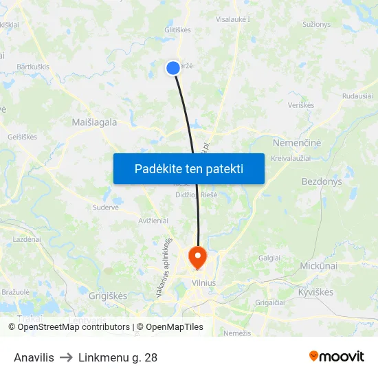 Anavilis to Linkmenu g. 28 map