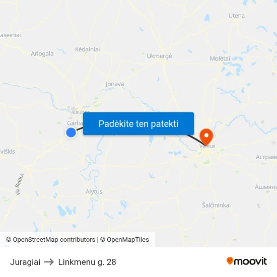 Juragiai to Linkmenu g. 28 map