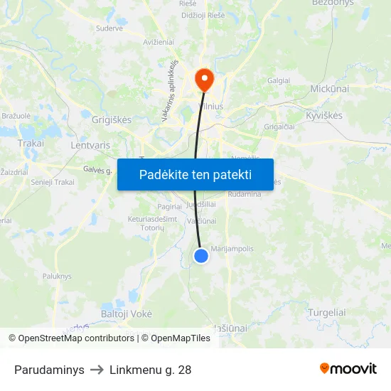 Parudaminys to Linkmenu g. 28 map