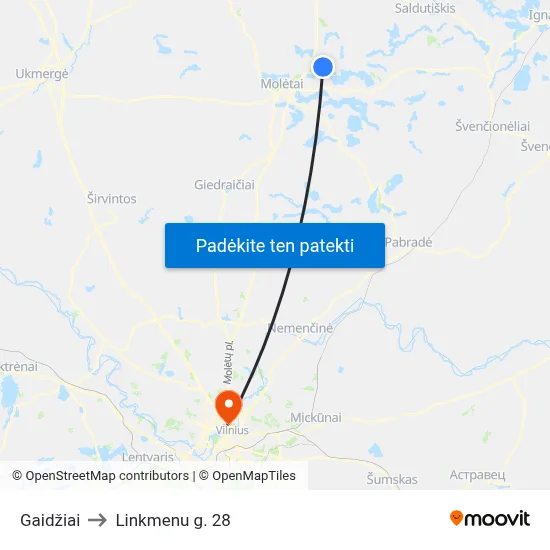 Gaidžiai to Linkmenu g. 28 map