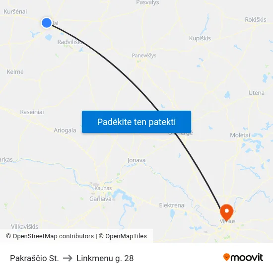 Pakraščio St. to Linkmenu g. 28 map