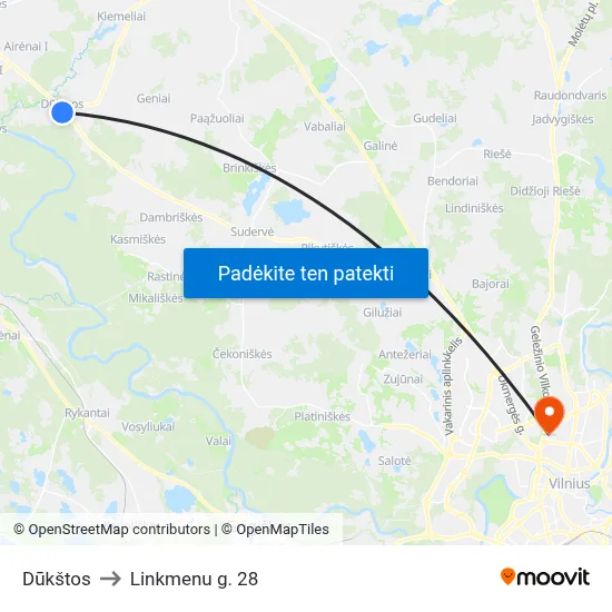 Dūkštos to Linkmenu g. 28 map