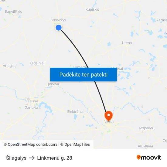 Šilagalys to Linkmenu g. 28 map