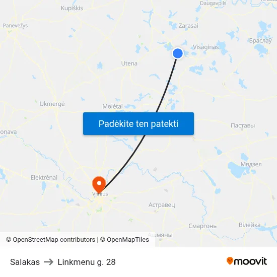 Salakas to Linkmenu g. 28 map