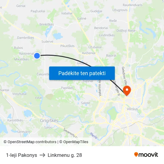 1-Ieji Pakonys to Linkmenu g. 28 map