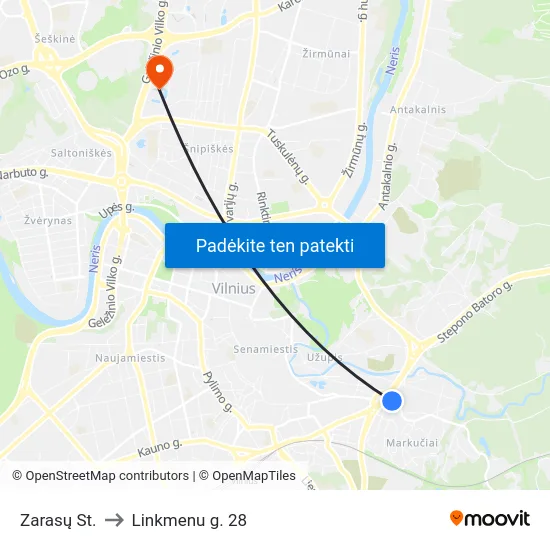 Zarasų St. to Linkmenu g. 28 map