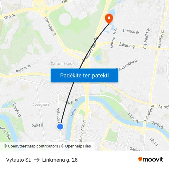 Vytauto St. to Linkmenu g. 28 map