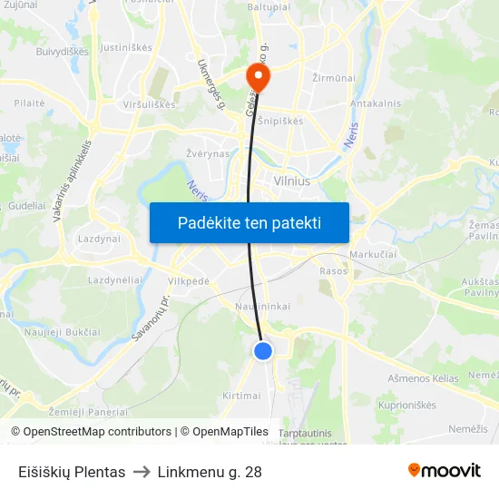Eišiškių Plentas to Linkmenu g. 28 map