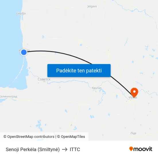 Senoji Perkėla (Smiltynė) to ITTC map