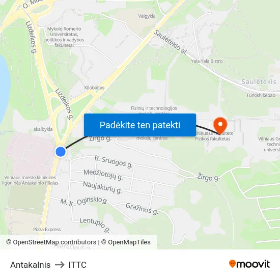 Antakalnis to ITTC map