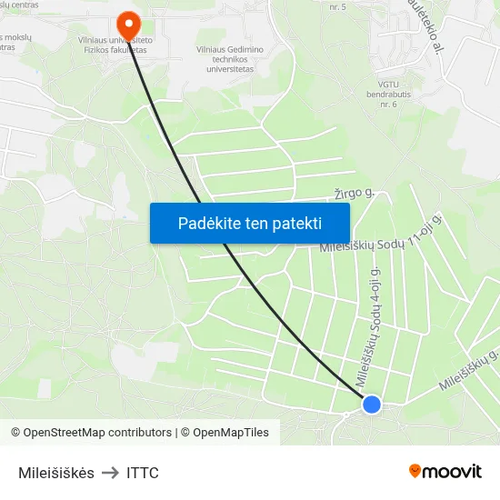 Mileišiškės to ITTC map