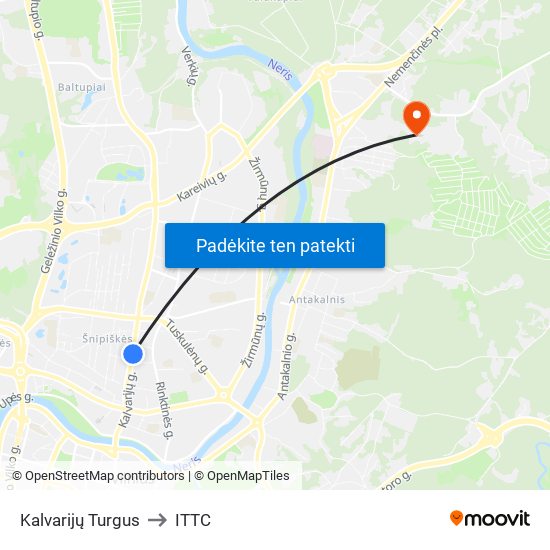 Kalvarijų Turgus to ITTC map