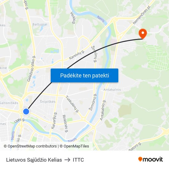 Lietuvos Sąjūdžio Kelias to ITTC map