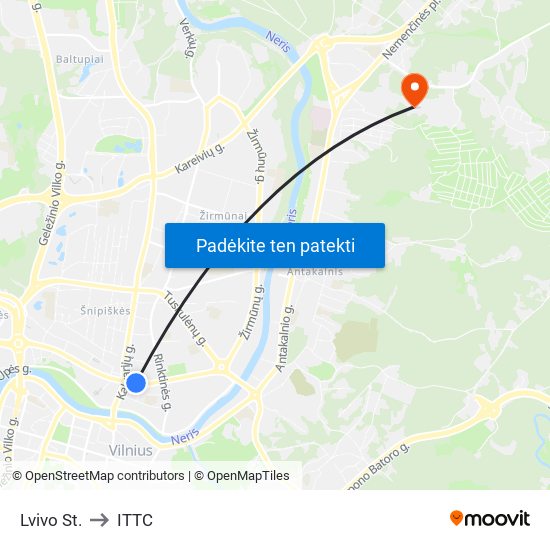 Lvivo St. to ITTC map