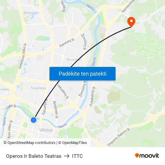 Operos Ir Baleto Teatras to ITTC map