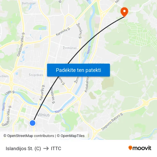 Islandijos St. (C) to ITTC map