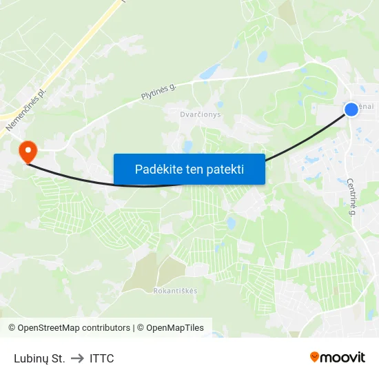Lubinų St. to ITTC map
