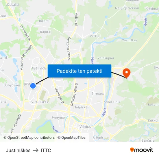 Justiniškės to ITTC map