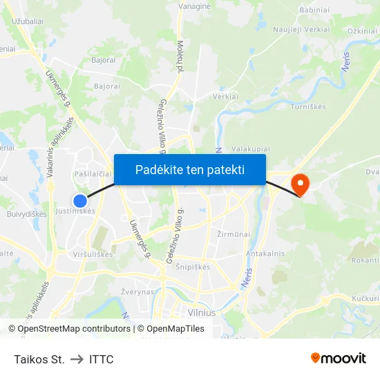 Taikos St. to ITTC map