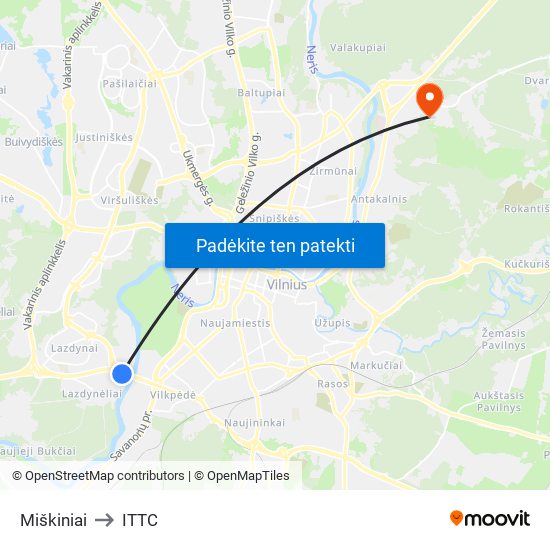 Miškiniai to ITTC map