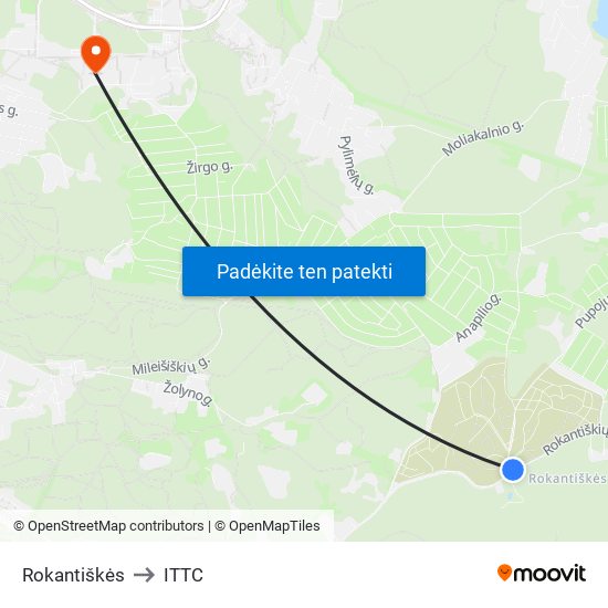 Rokantiškės to ITTC map