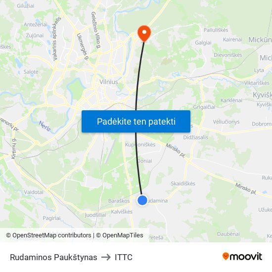 Rudaminos Paukštynas to ITTC map