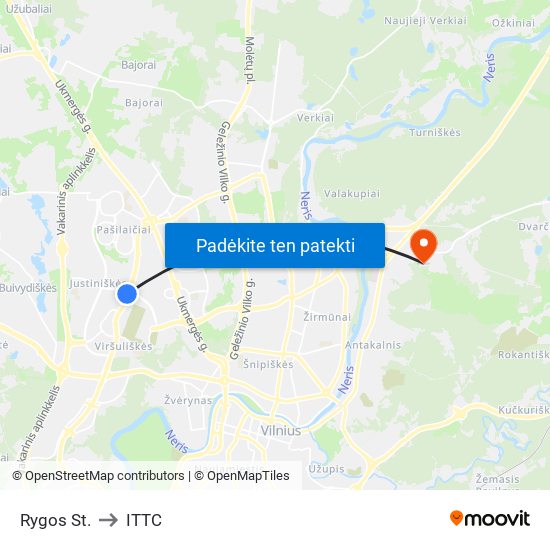 Rygos St. to ITTC map