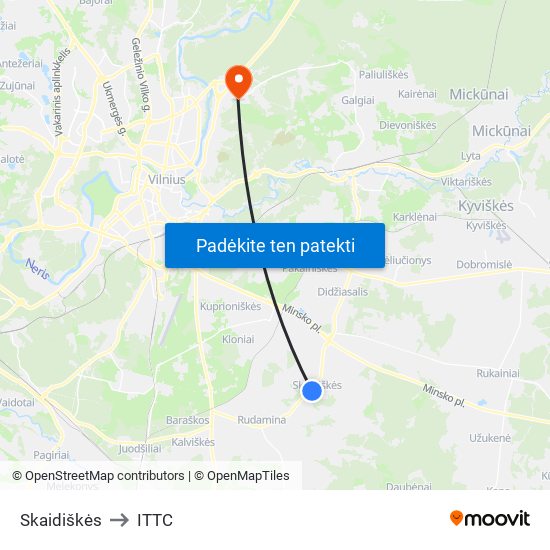 Skaidiškės to ITTC map