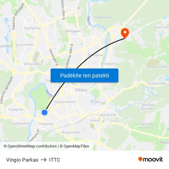 Vingio Parkas to ITTC map