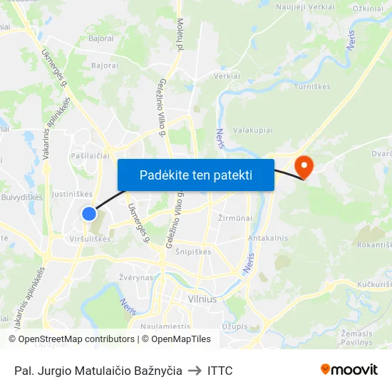 Pal. Jurgio Matulaičio Bažnyčia to ITTC map