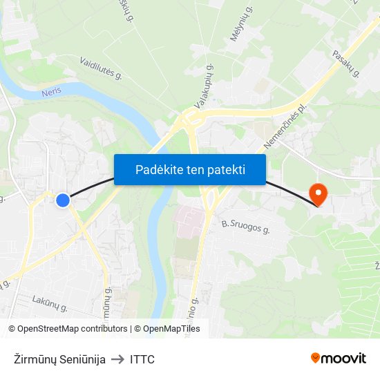 Žirmūnų Seniūnija to ITTC map