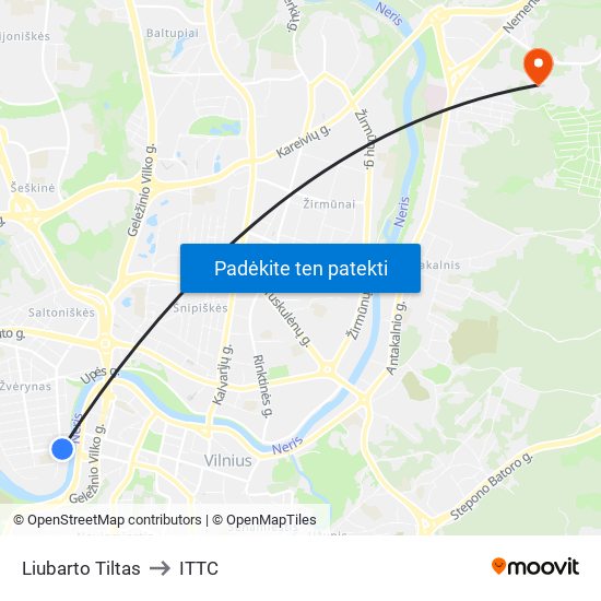 Liubarto Tiltas to ITTC map