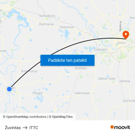 Žuvintas to ITTC map
