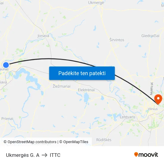 Ukmergės G. A to ITTC map