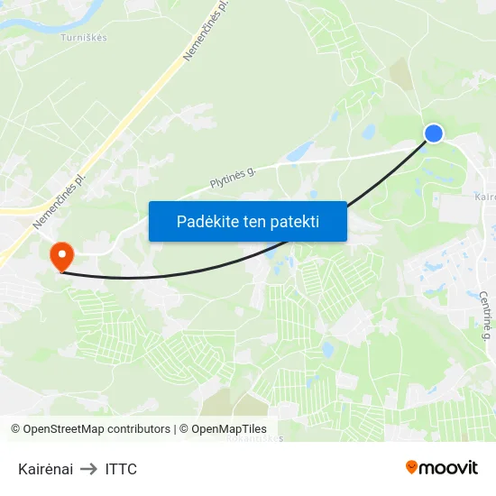 Kairėnai to ITTC map